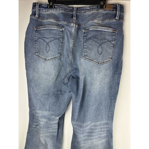 Judy Blue Bootcut Jeans Mid Rise Raw Hem Frayed Blue Women's Stretch 18W JB88604 - Picture 4 of 8